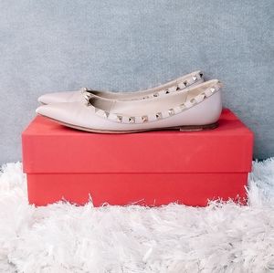 Valentino Garavani rockstud nude flats sz 37 $745